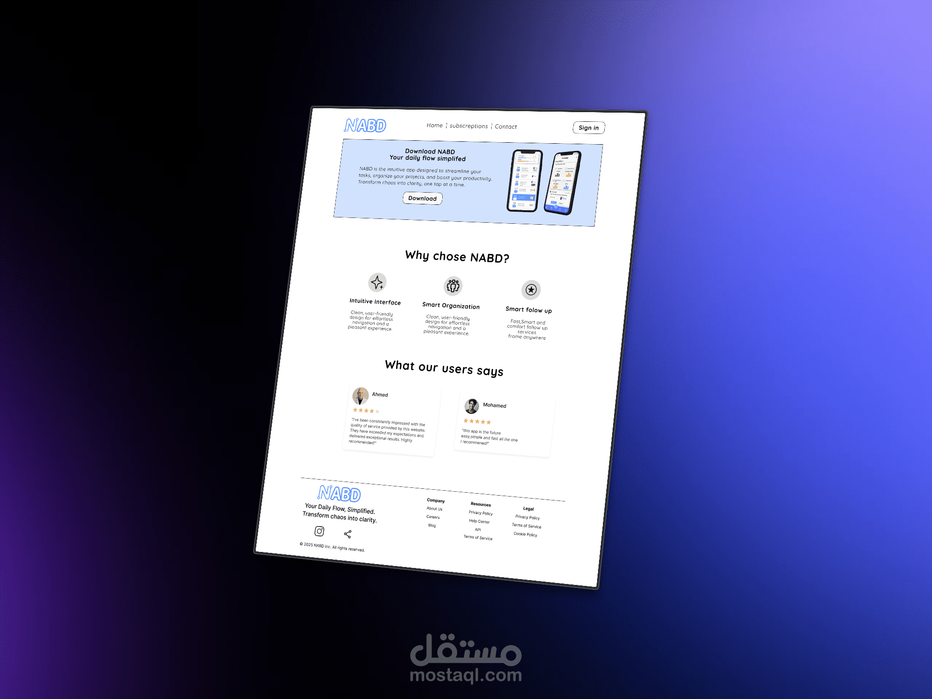 تصميم صفحة ويب احترافية متجاوبة