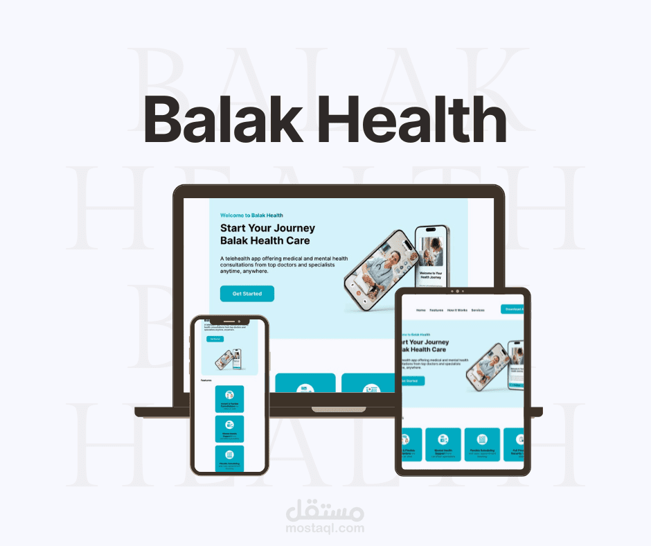 Landing page for health app