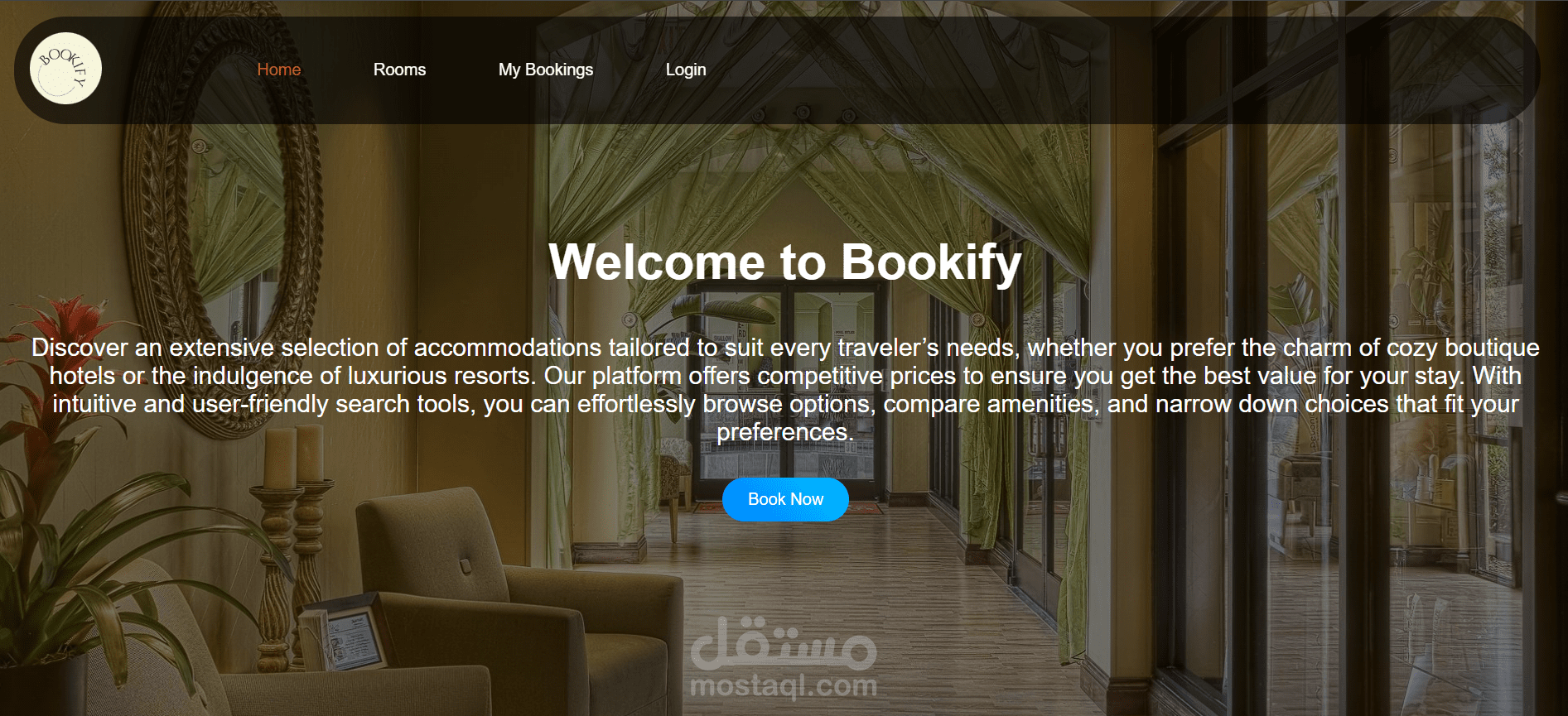 landing page for hotel booking