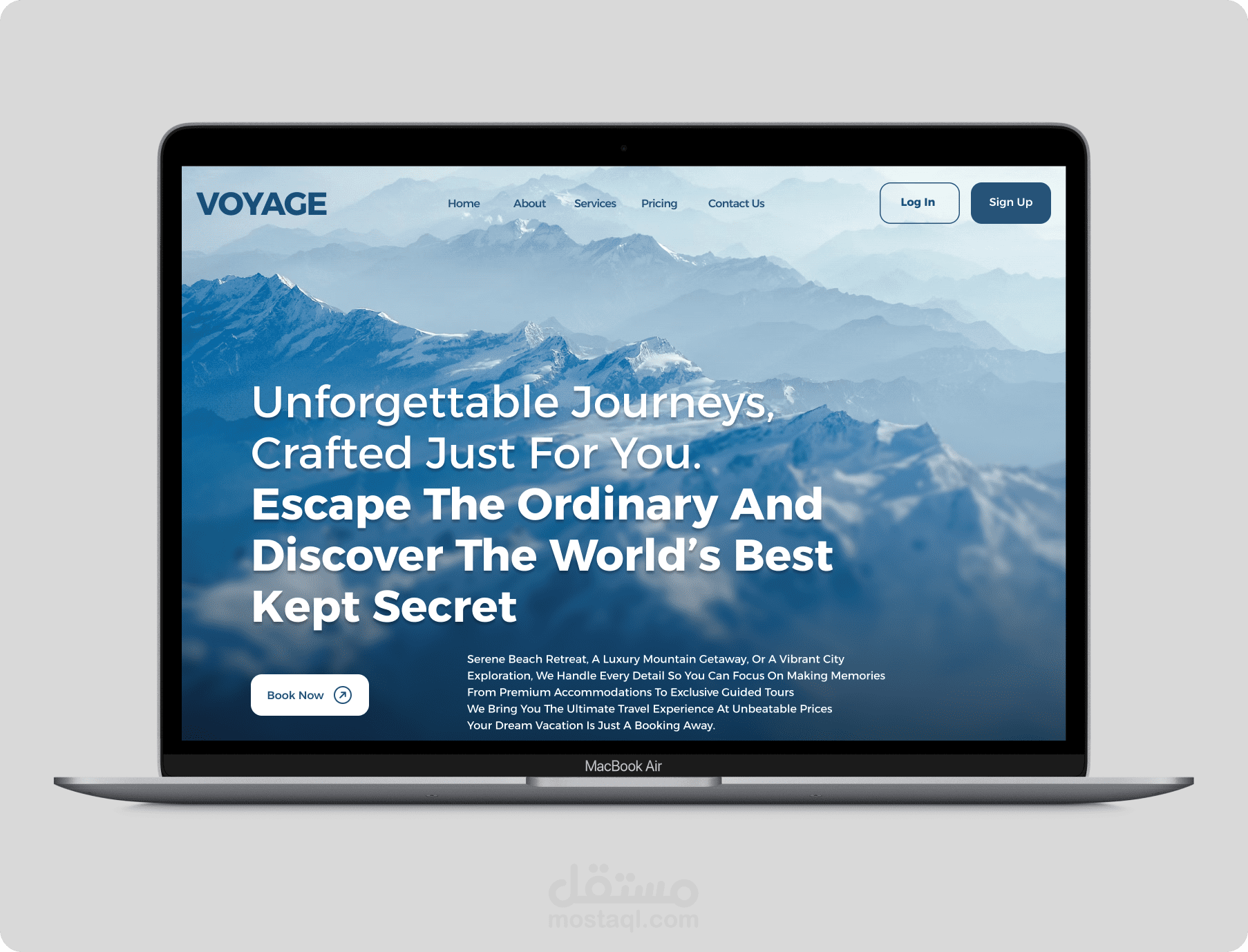 VOYAGE – تصميم صفحة هبوط ملهمة للسفر والاستكشاف