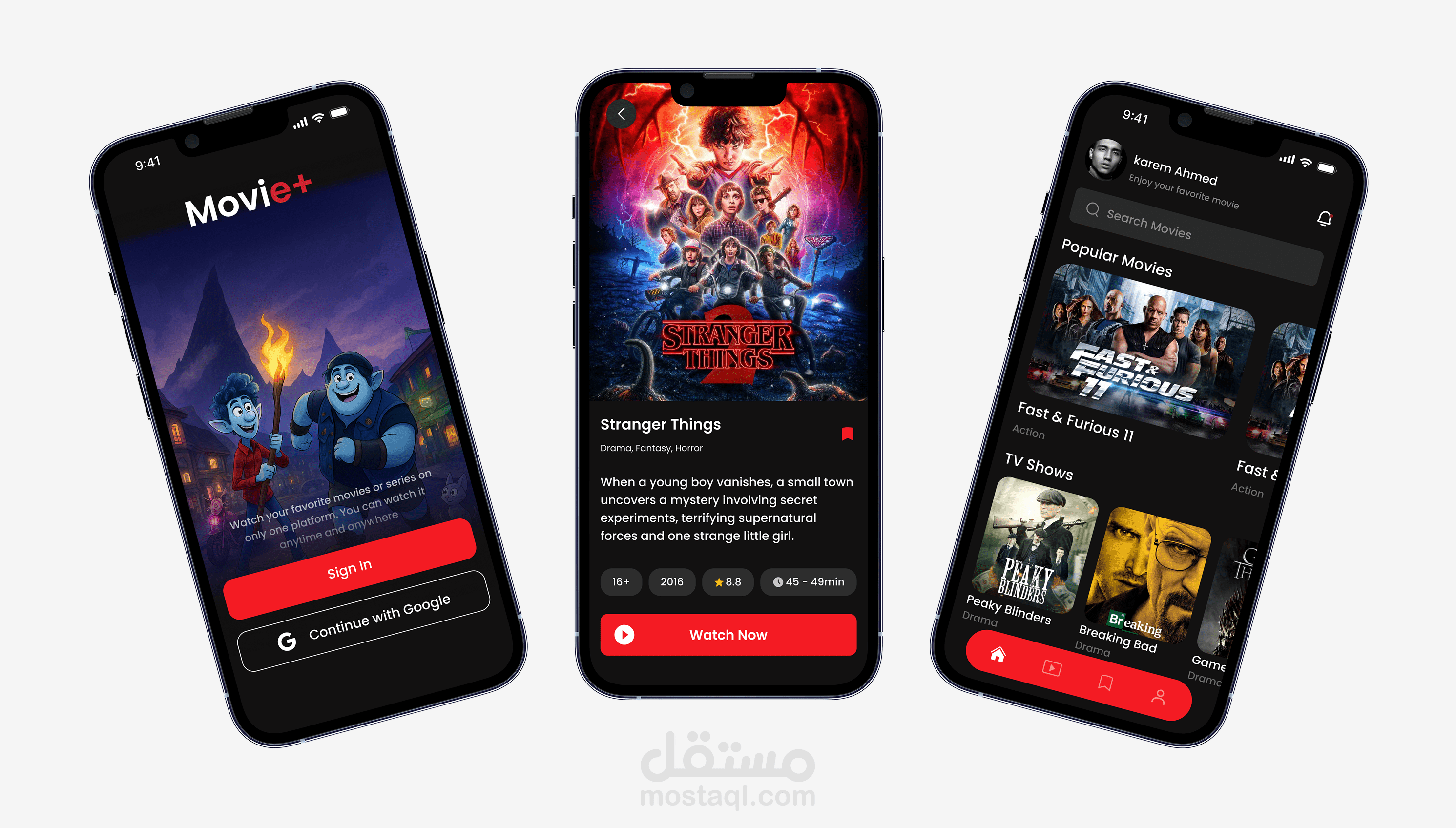 Movie App – تطبيق استعراض الأفلام / تصميم UI & UX