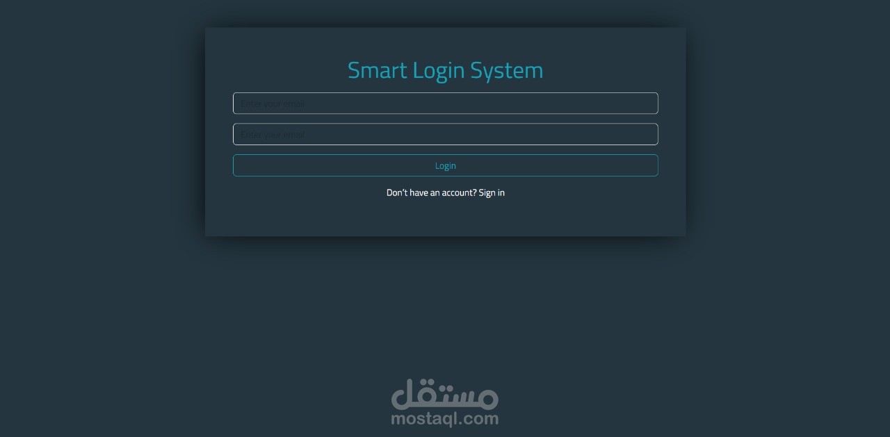 نظام تسجيل دخول ذكي تسجيل دخول وتسجيل آمن مع تحقق من جانب العميل لتجربة مستخدم سلسة.