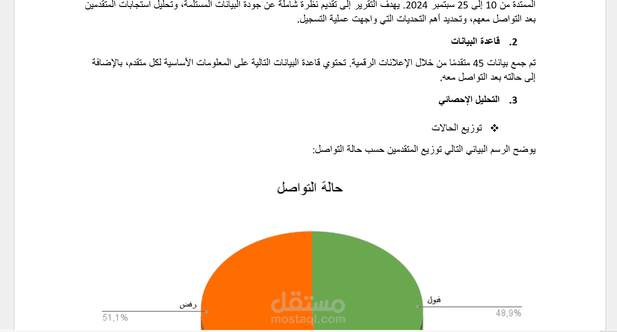 تقرير إحصائي عن حملة التسجيل للعام الجامعي 2024