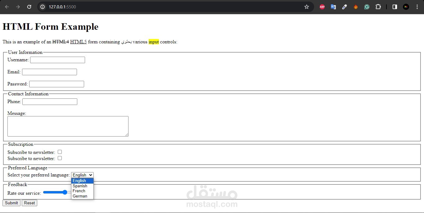 HTMLForm