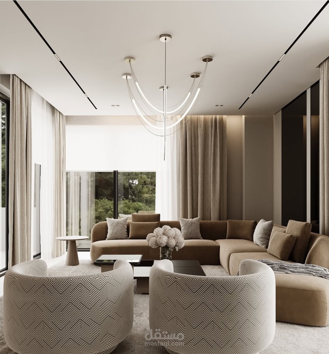تصميم منطقة الجلوس في ڤيلا