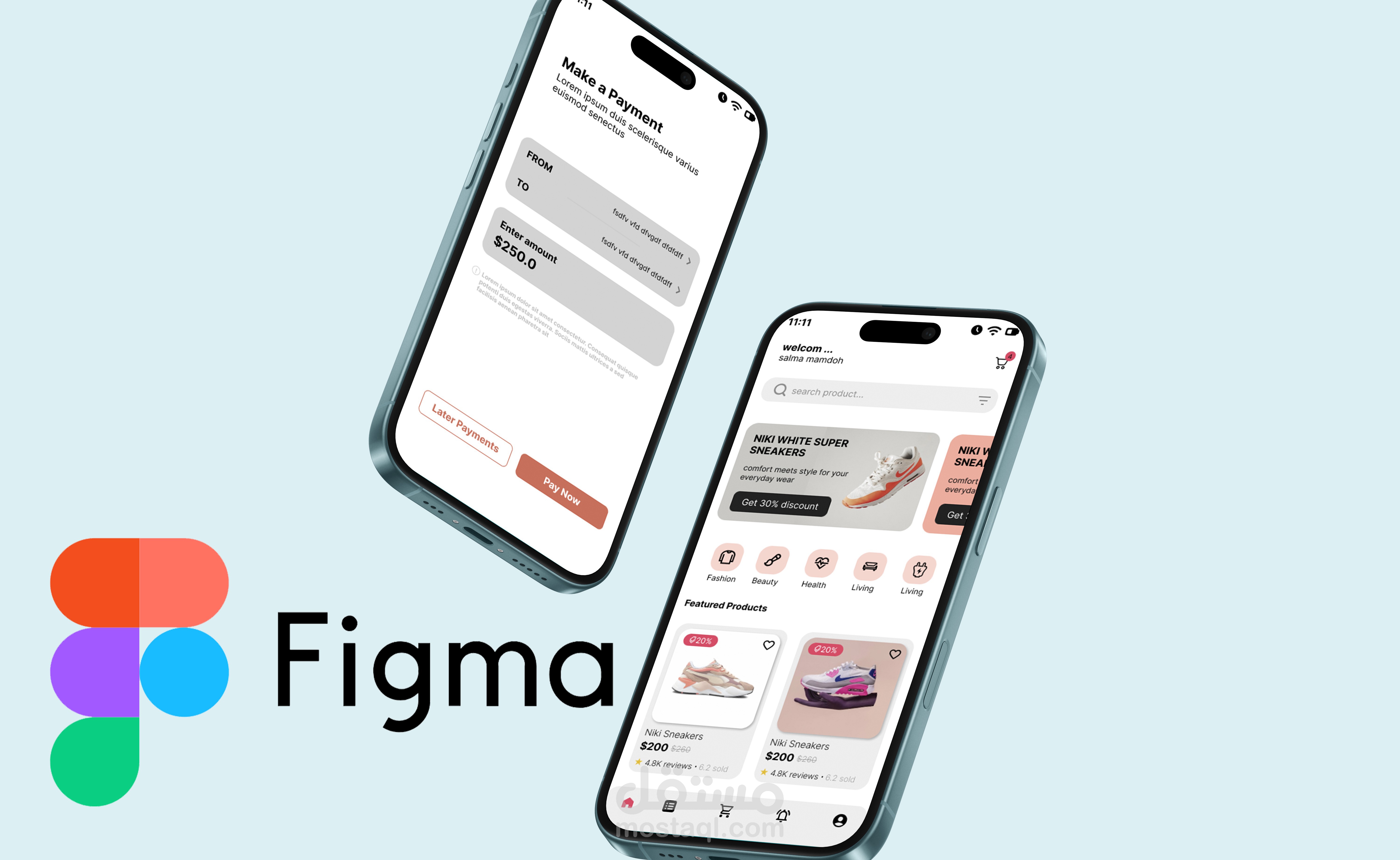 تصميم واجهة مستخدم UI/UX احترافية لتطبيقات الموبايل ومواقع الويب