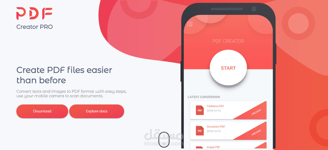 Angular Landing page for a mobile application