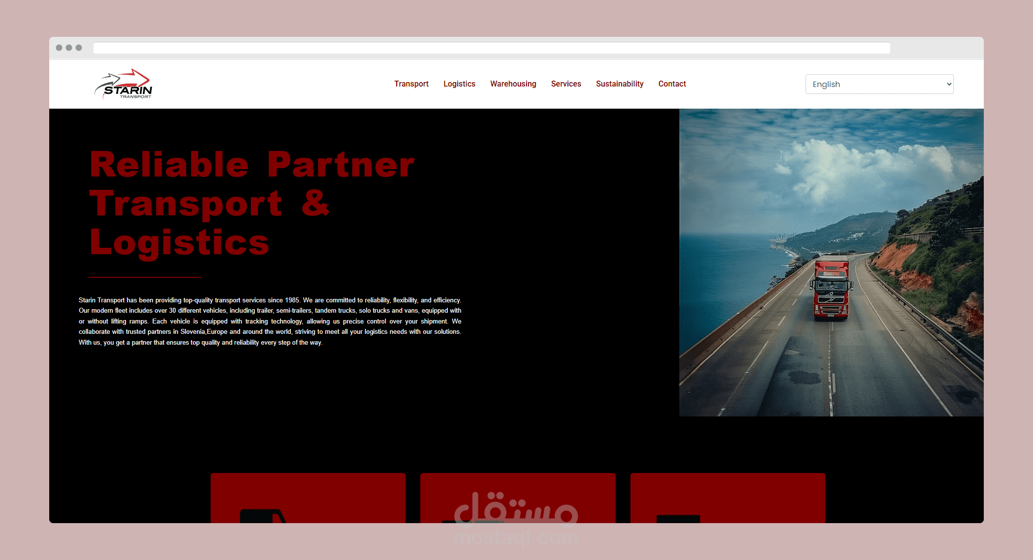 Starin Transport Website Design and Development