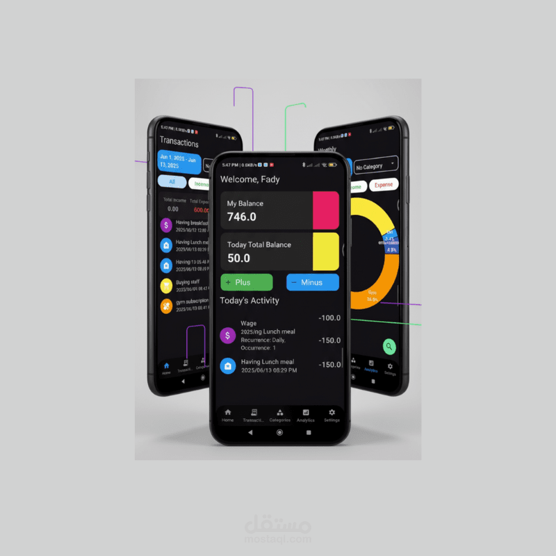 تطبيق إدارة مالية وتتبع الدخل والمصروفات