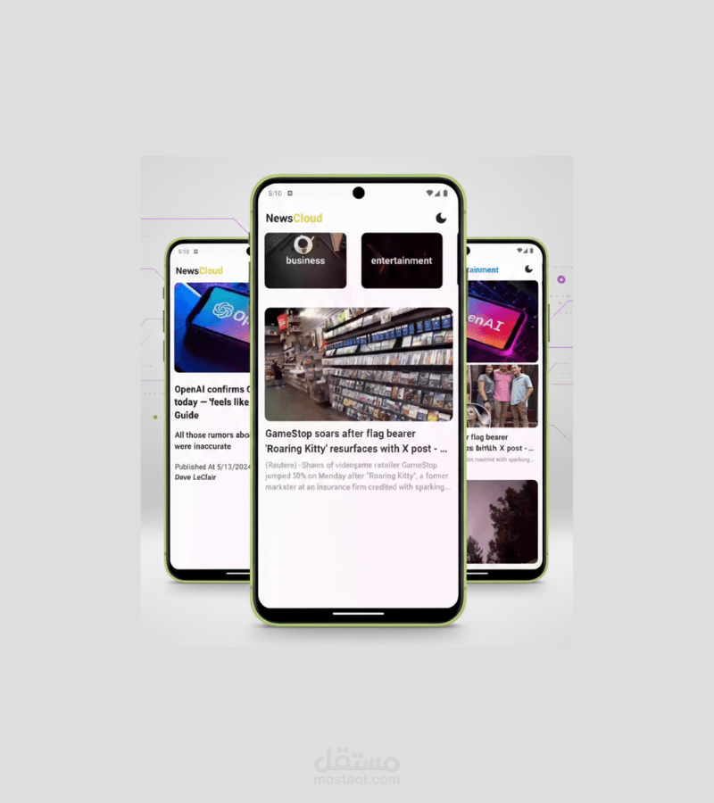 تطبيق أخبار احترافي بتحديثات لحظية (REST API)
