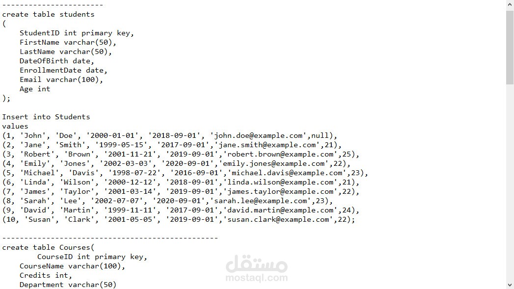 SQL Script