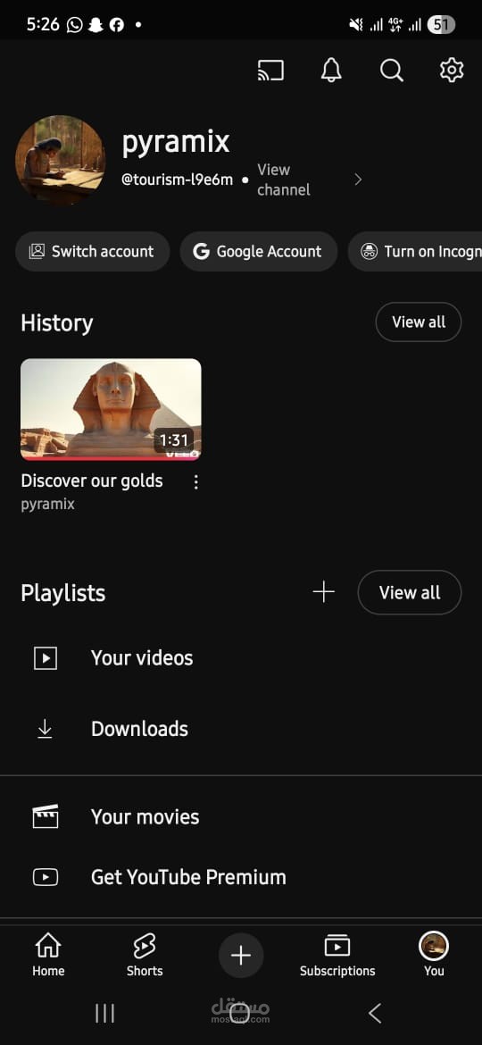 optemize youtupe page