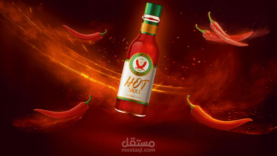 Spicy Hot Sauce Advertising Poster Design