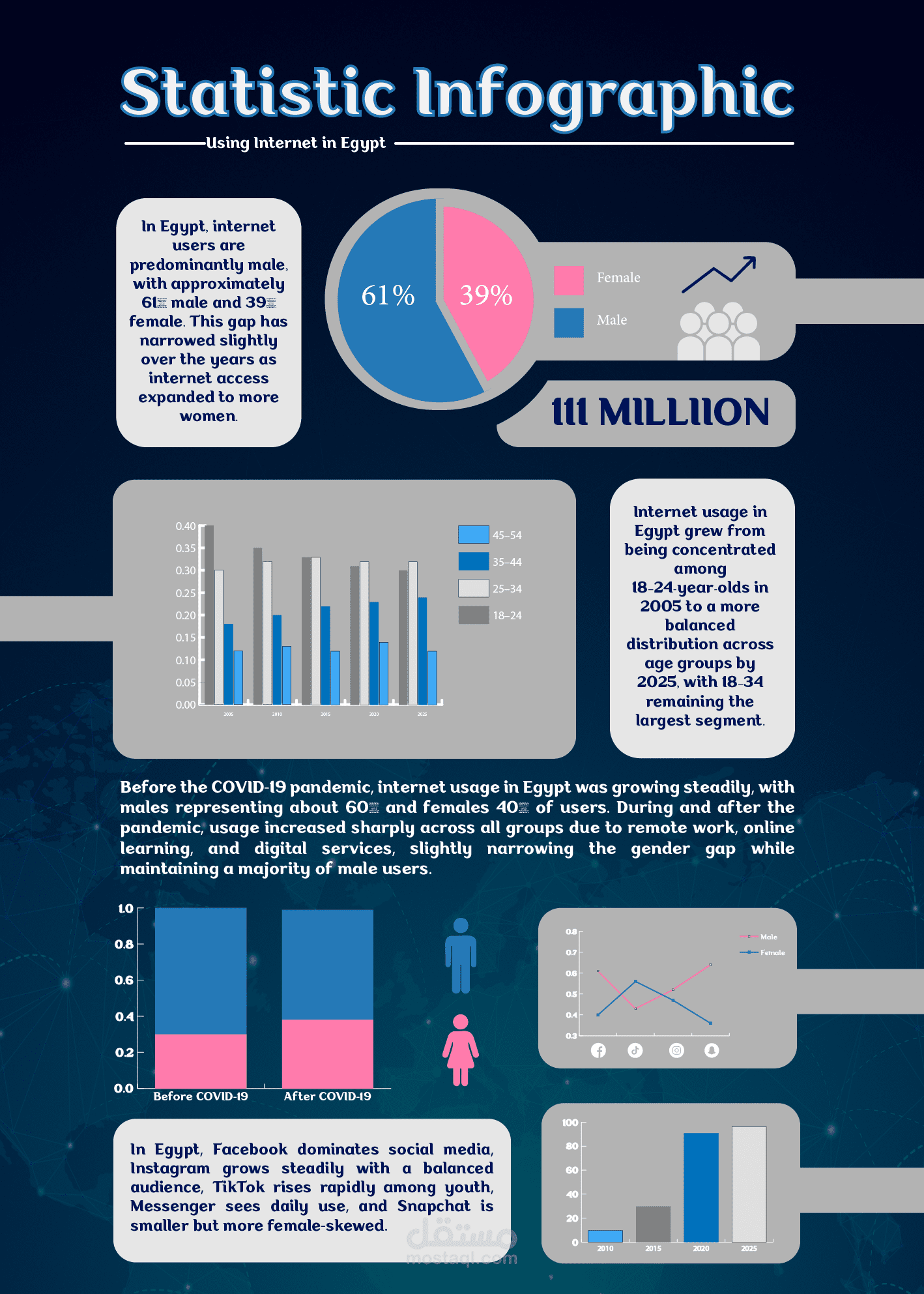 تصميم إنفوجرافيك احترافي لعرض المعلومات والبيانات