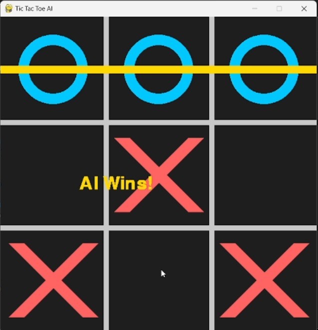 لعبة إكس-أو (Tic-Tac-Toe) ضد الذكاء الاصطناعي بخوارزمية Minimax
