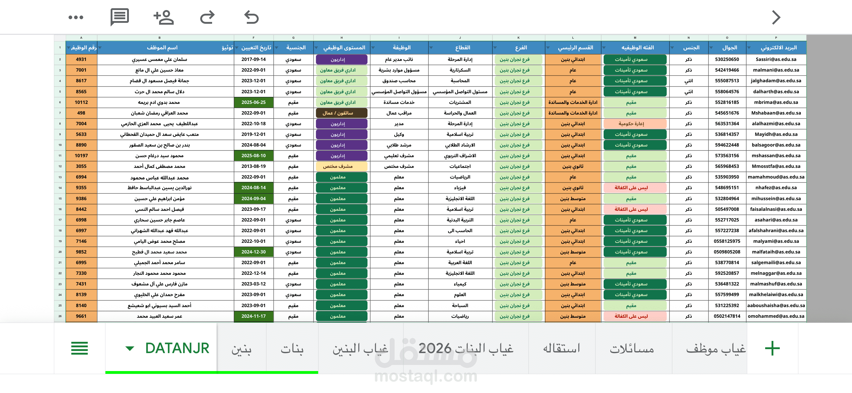 اضافة الموظفين
