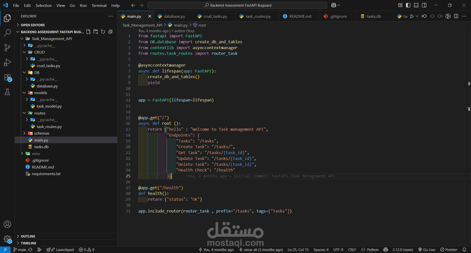 backend developing assesment