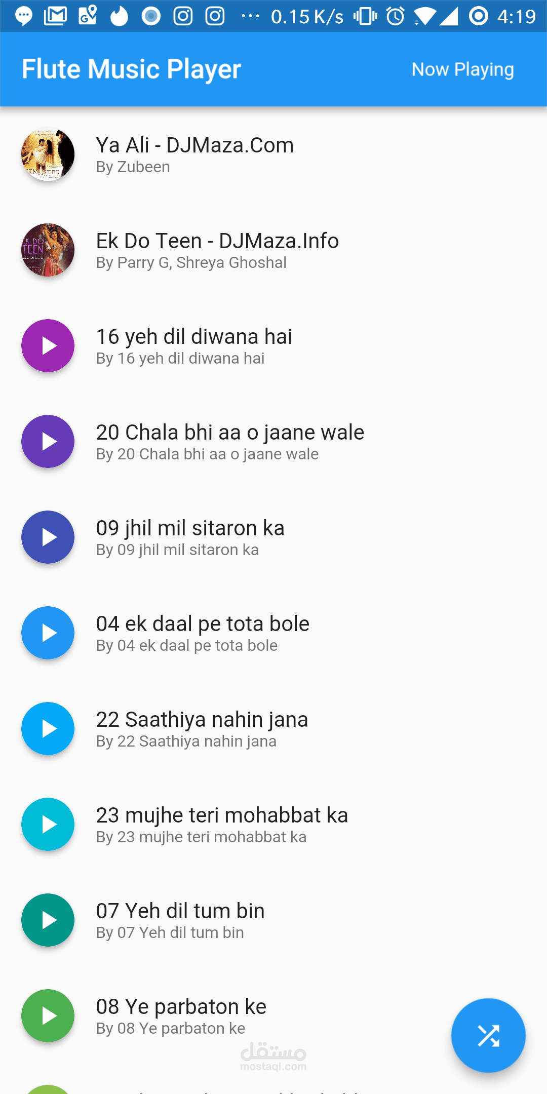 Flutter Music Player