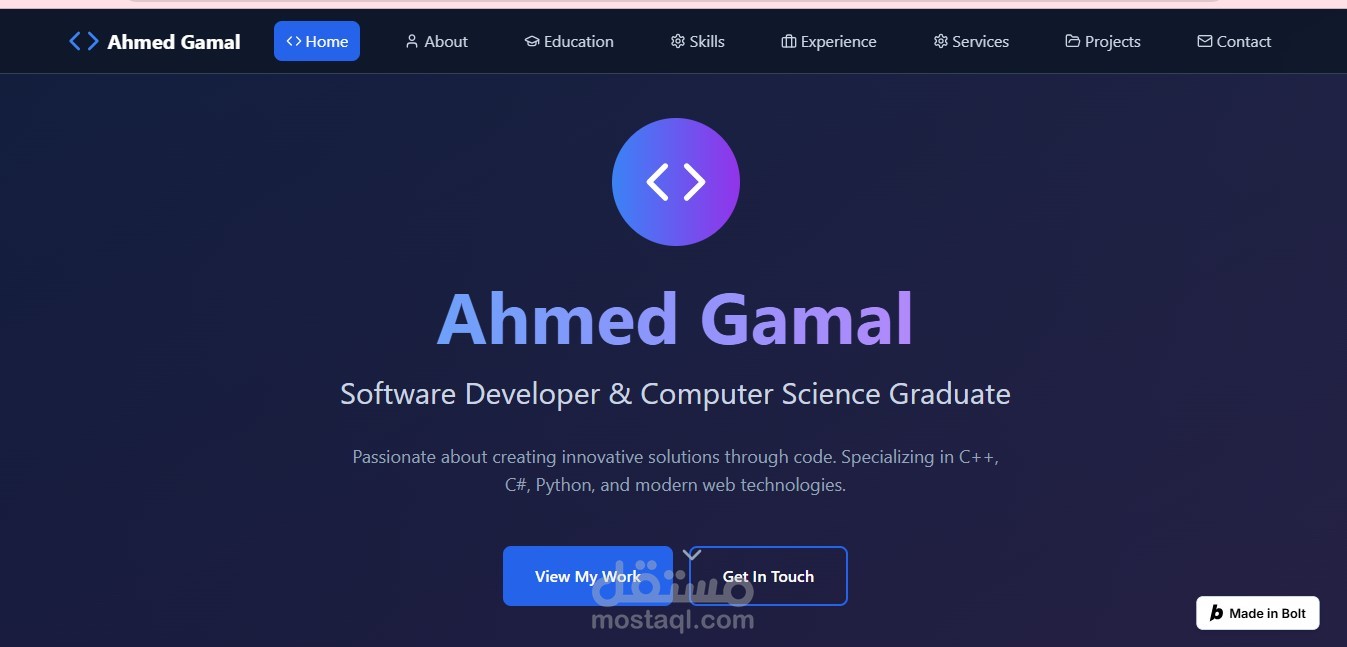Personal Portfolio Website – Showcasing My Skills and Projects