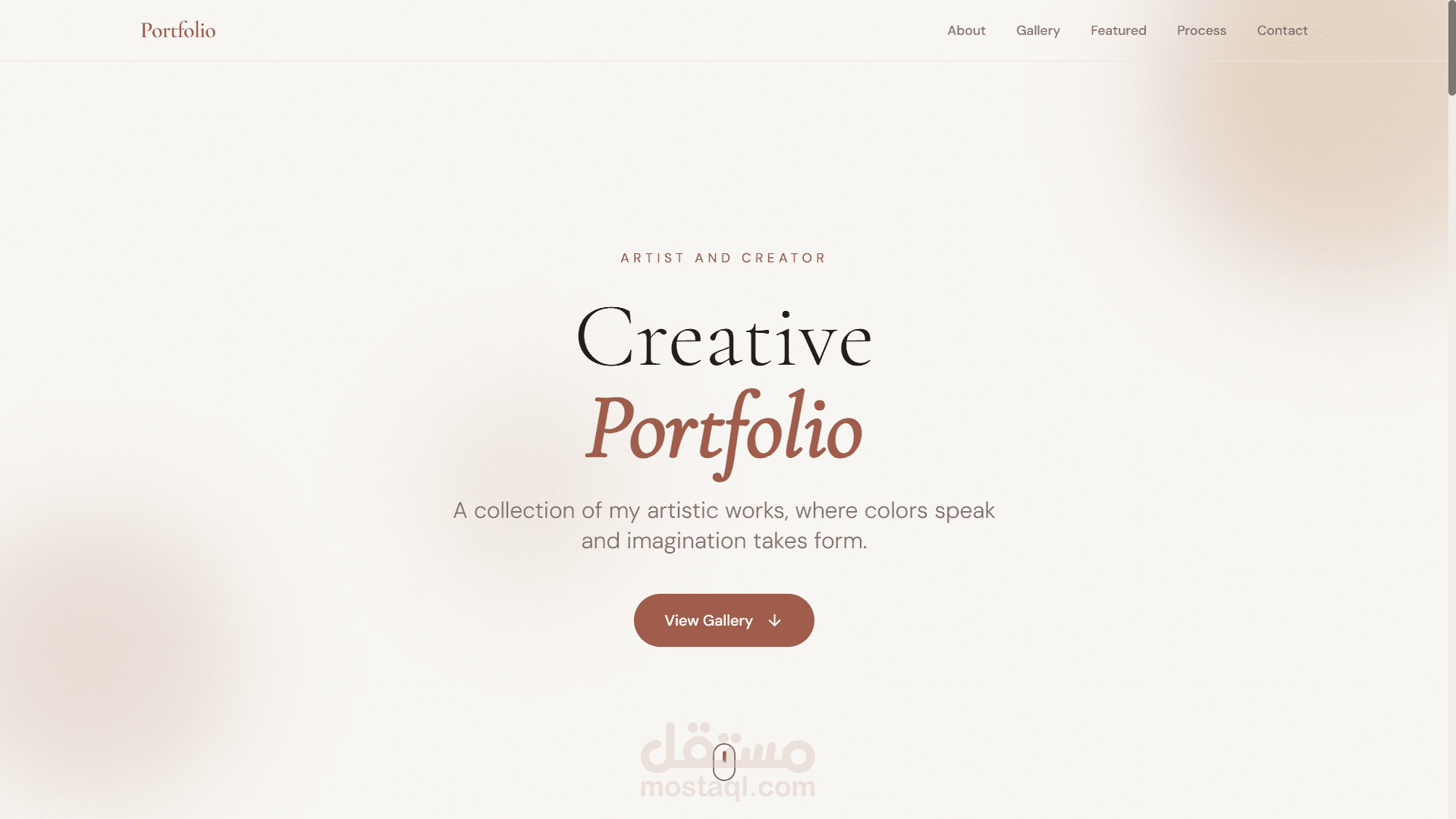 تصميم موقع بورتفوليو "portfolio" فني لعرض الأعمال الإبداعية