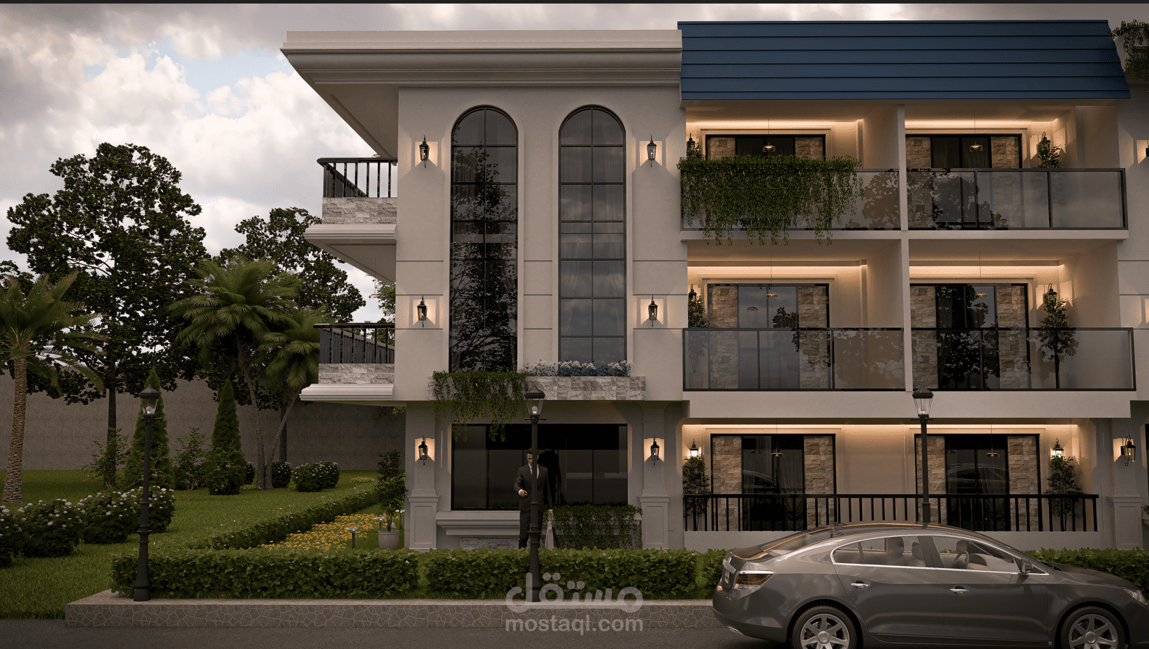 تصميم واجهة سكنية مودرن كلاسيك | مدينة المنيا الجديدة