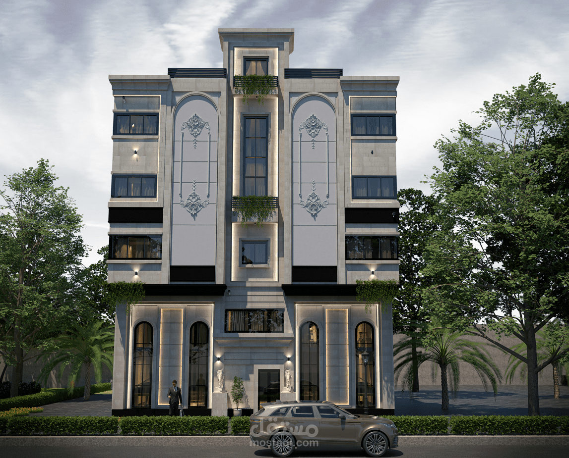 تصميم واجهة سكنية نيو كلاسيك | تصميم معماري وإظهار واقعي