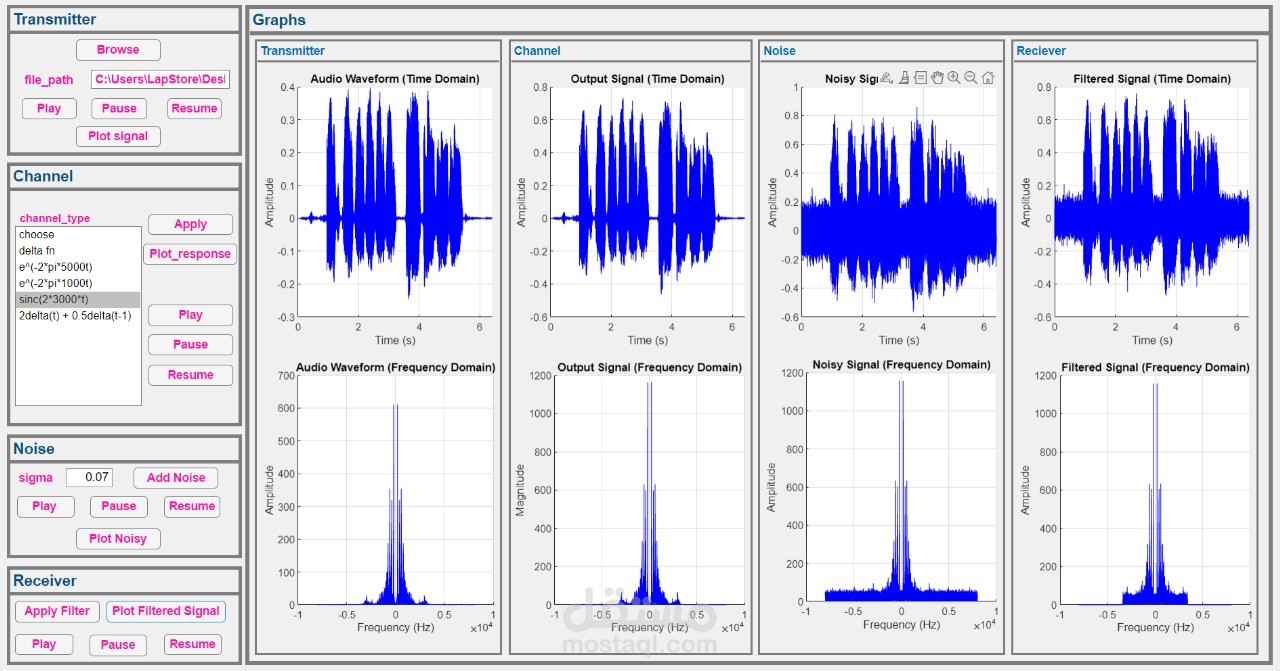 matlab gui for audio signal processing