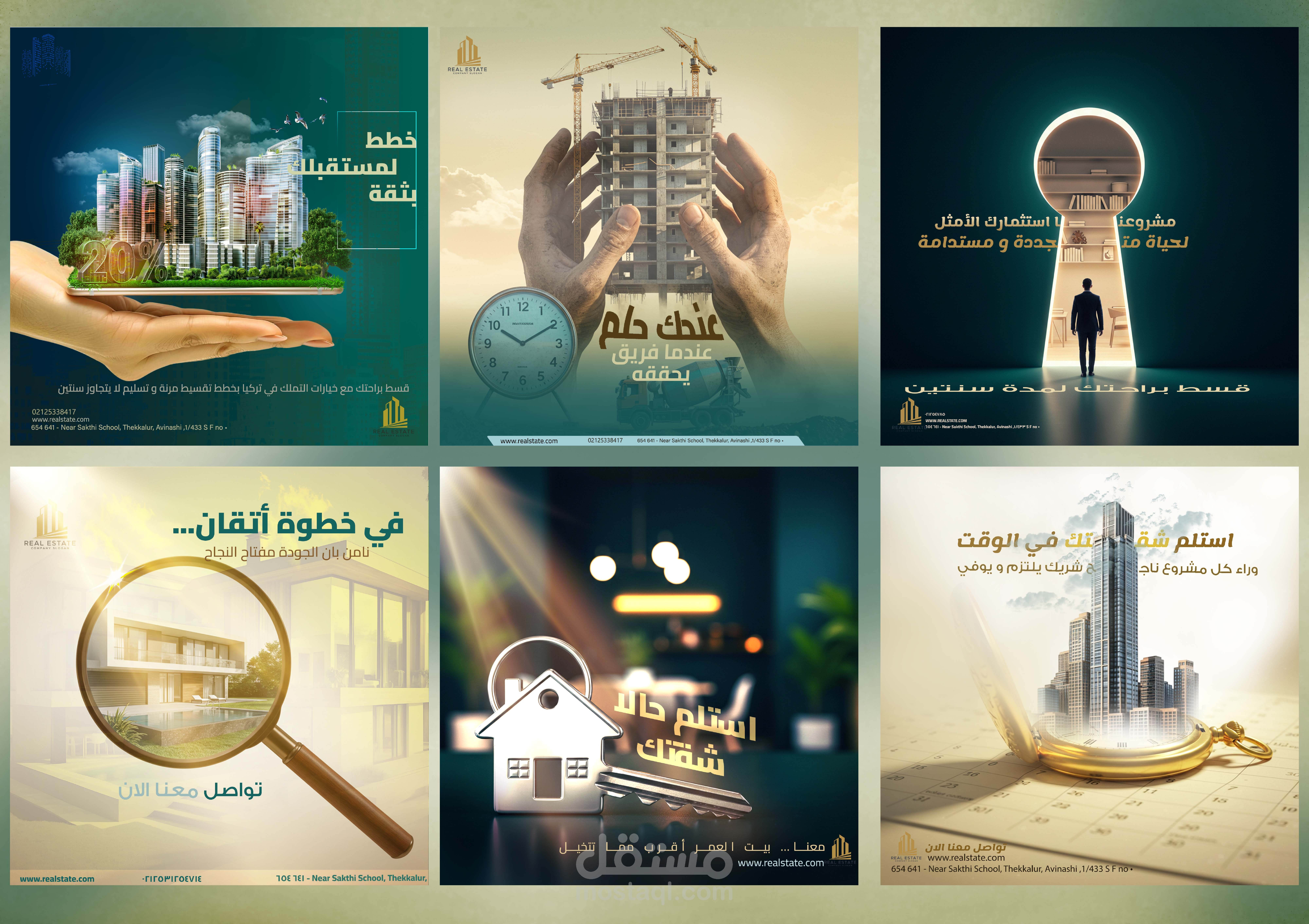 تصميم بوستات سوشل ميديا لمكتب  و شركة مقاولات عقاري