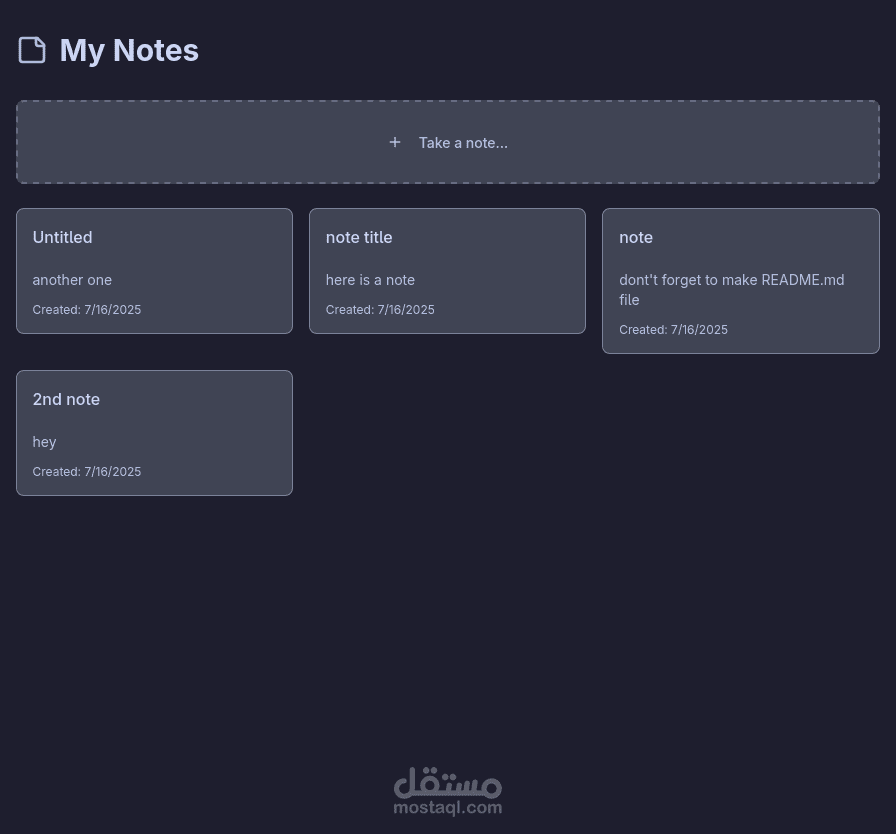 notes wep application