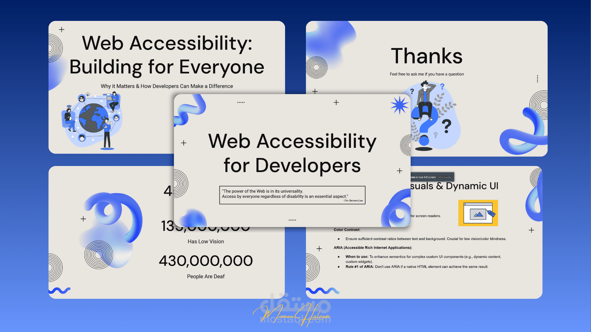 عرض تقديمي Google slides presentation عن web accessabilty
