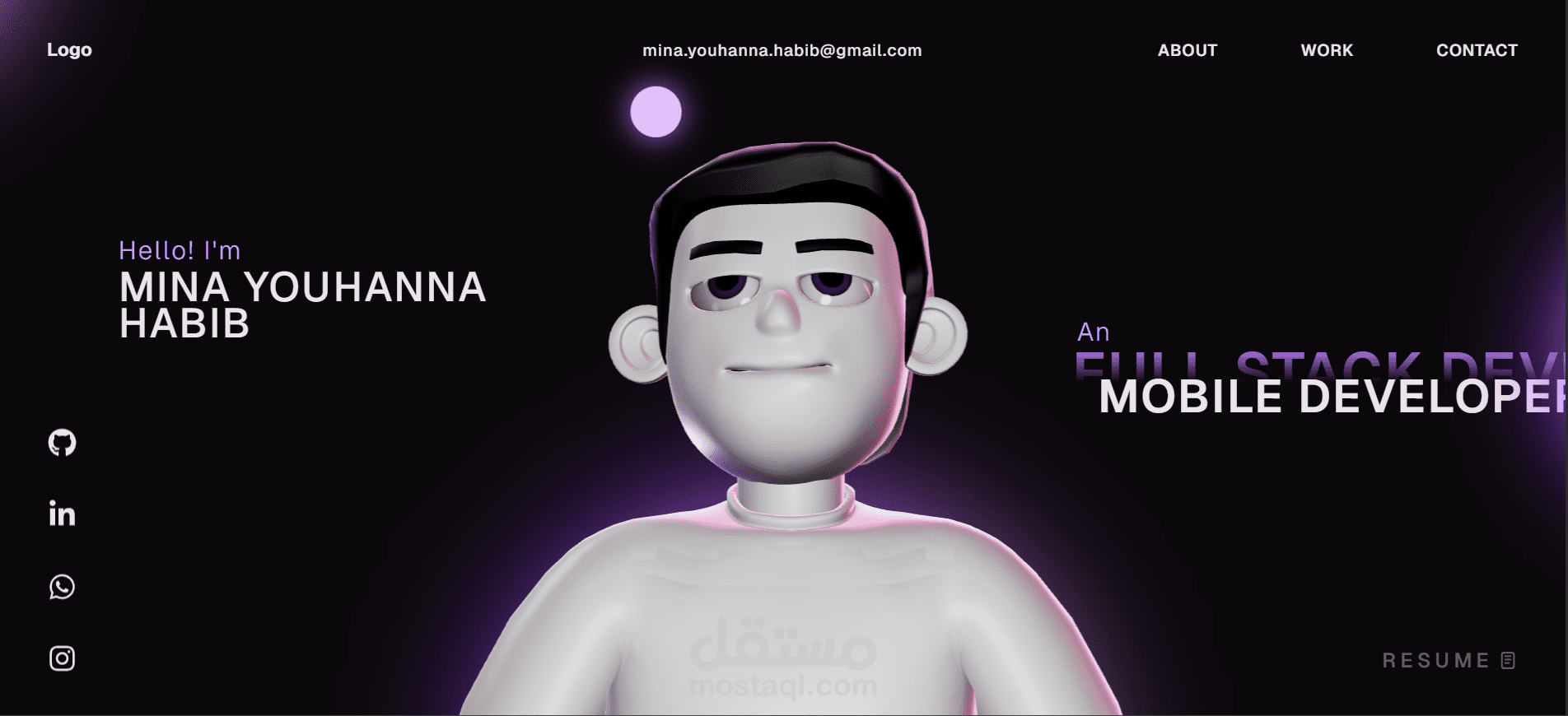 منصة ويب احترافية – Portfolio شخصي