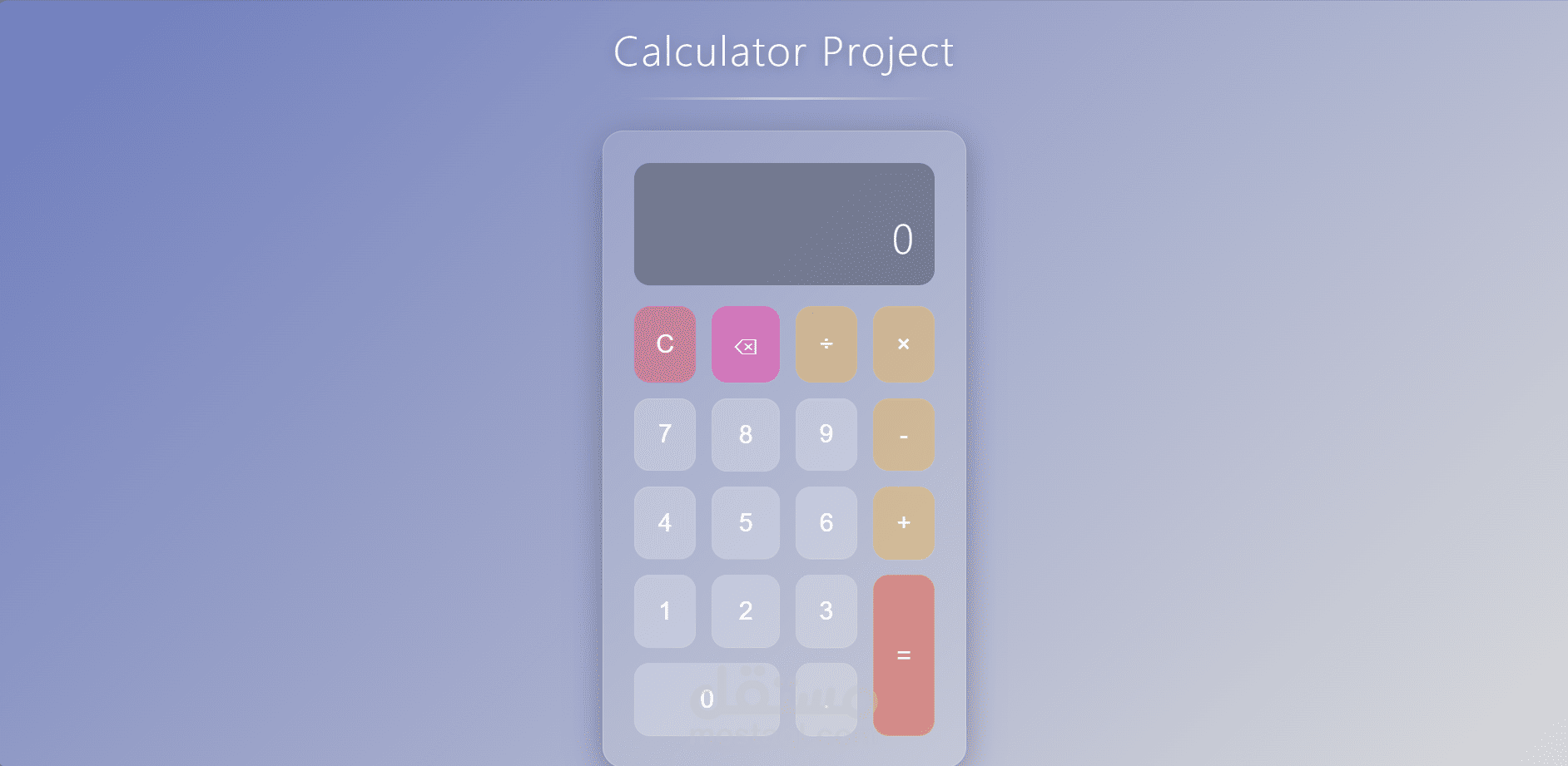 Simple Calculator using HTML and css and JS