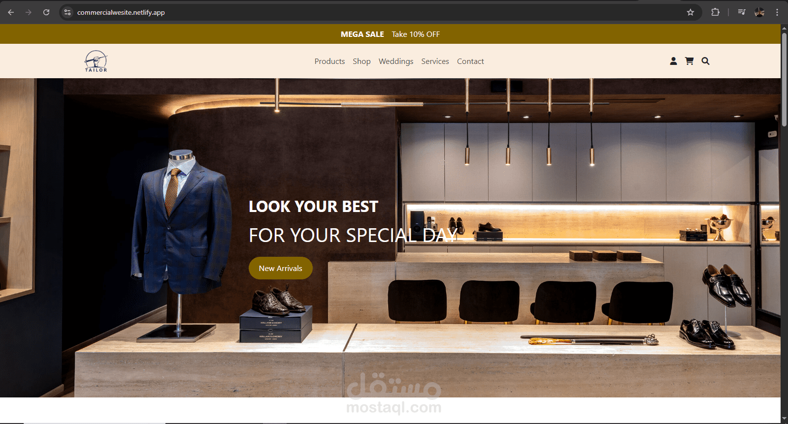 تصميم وتطوير موقع متجر إلكتروني باستخدام HTML, CSS, Bootstrap, وJavaScript