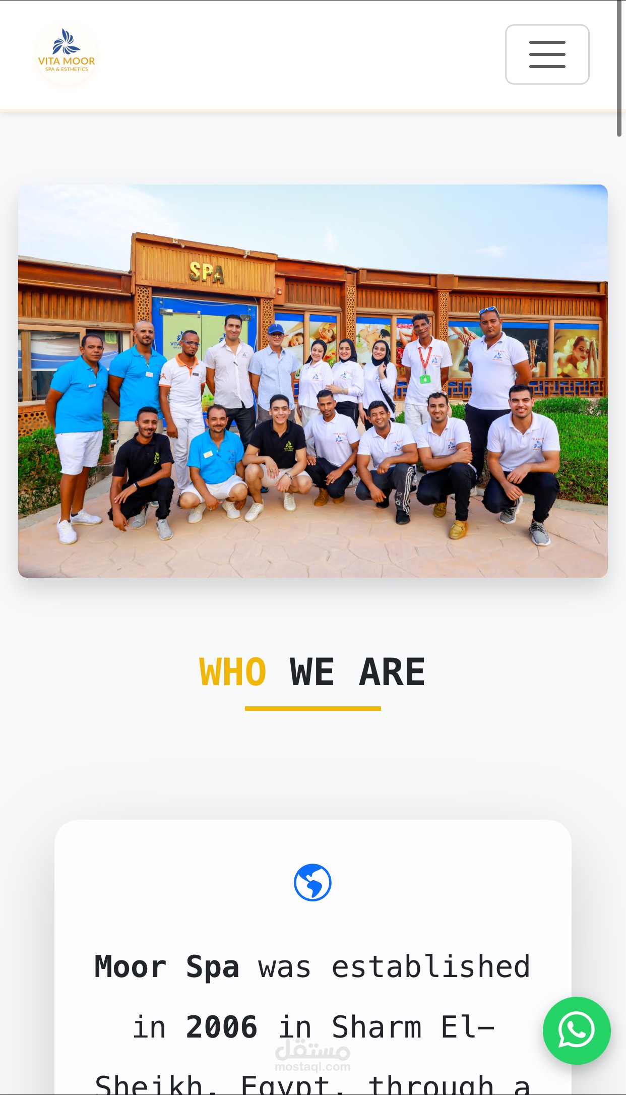 Vitamoor Spa a website that shows spa services
