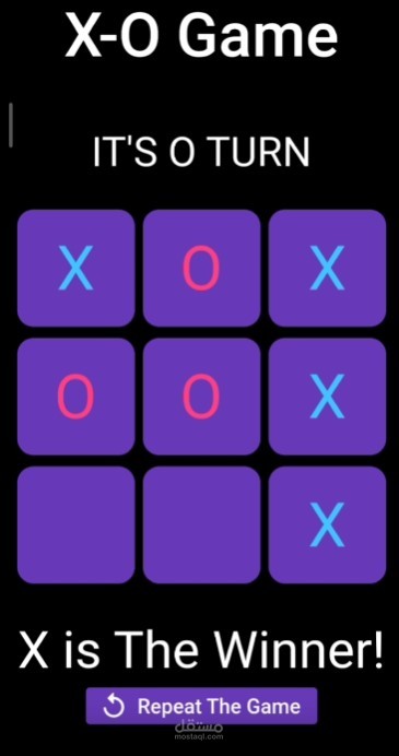 تطبيق لعبة X-O (تيك تاك تو) باستخدام Flutter