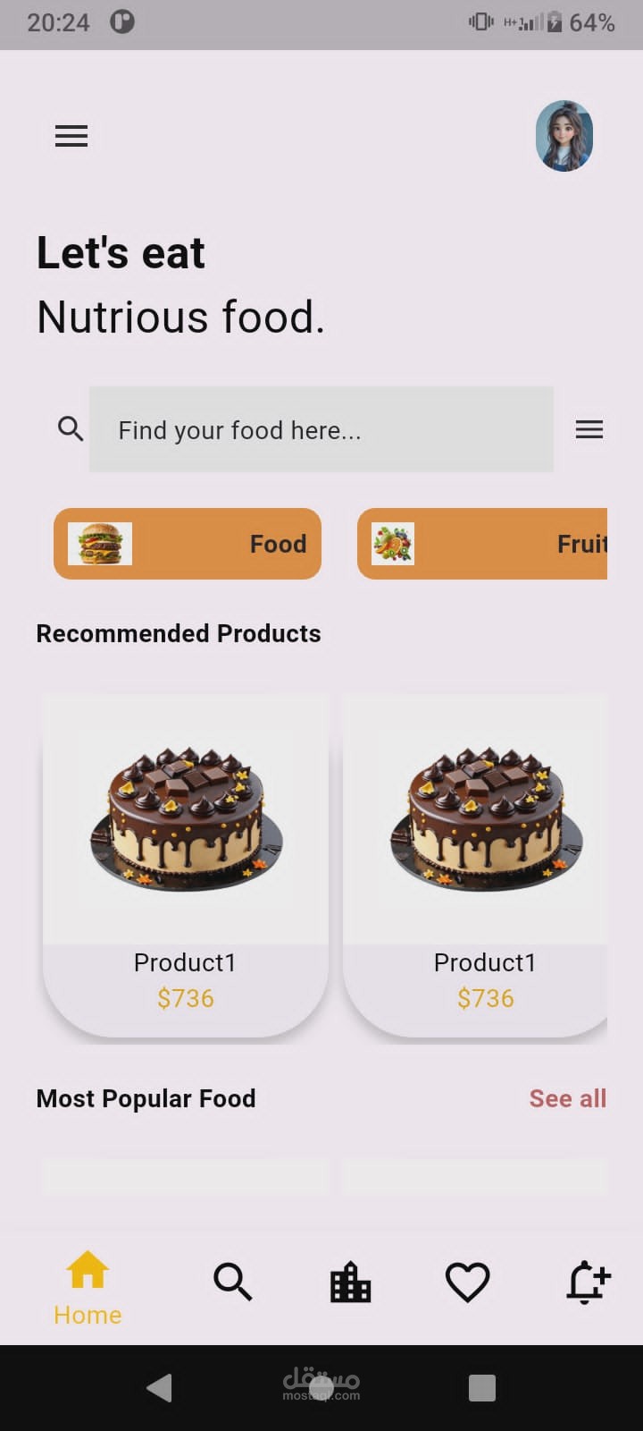 food delivery ui