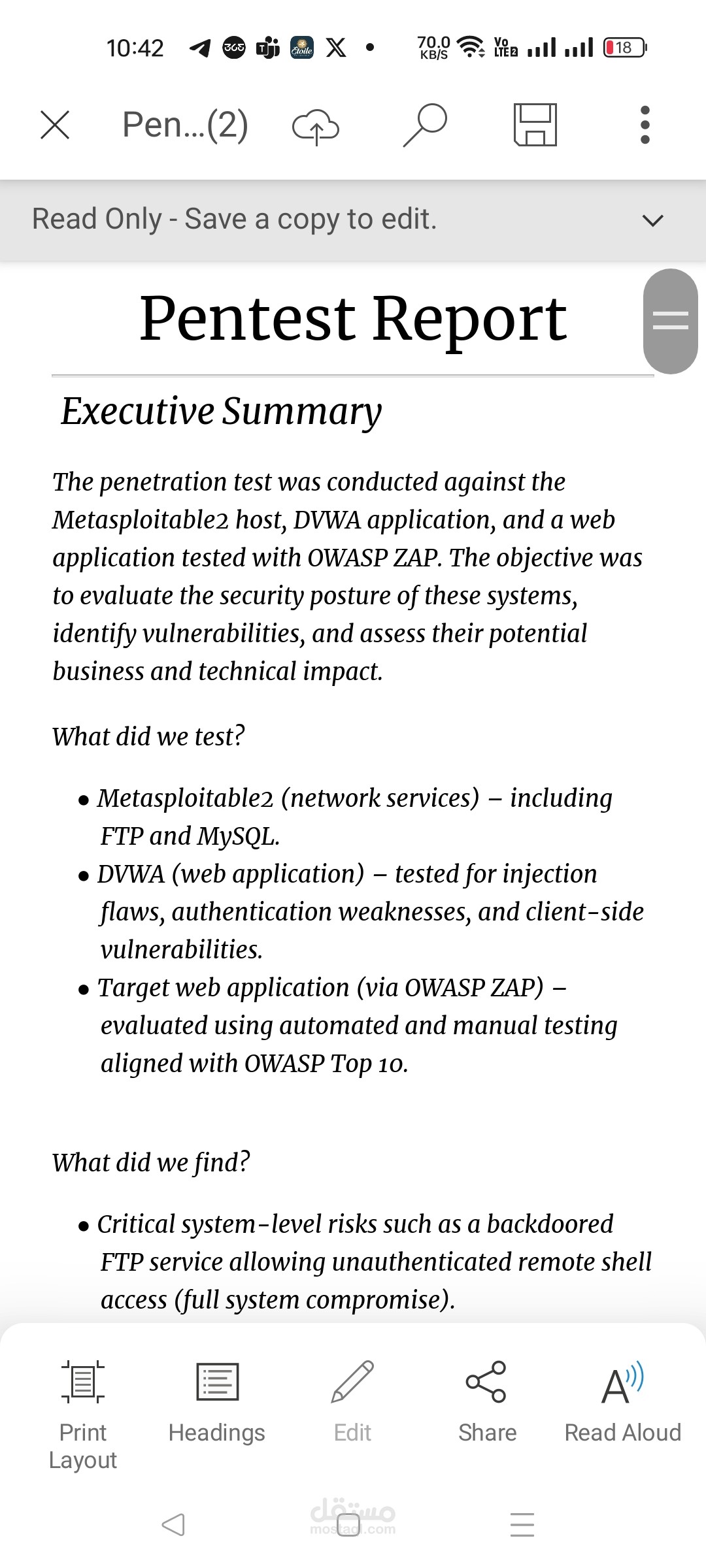 penetration test  report