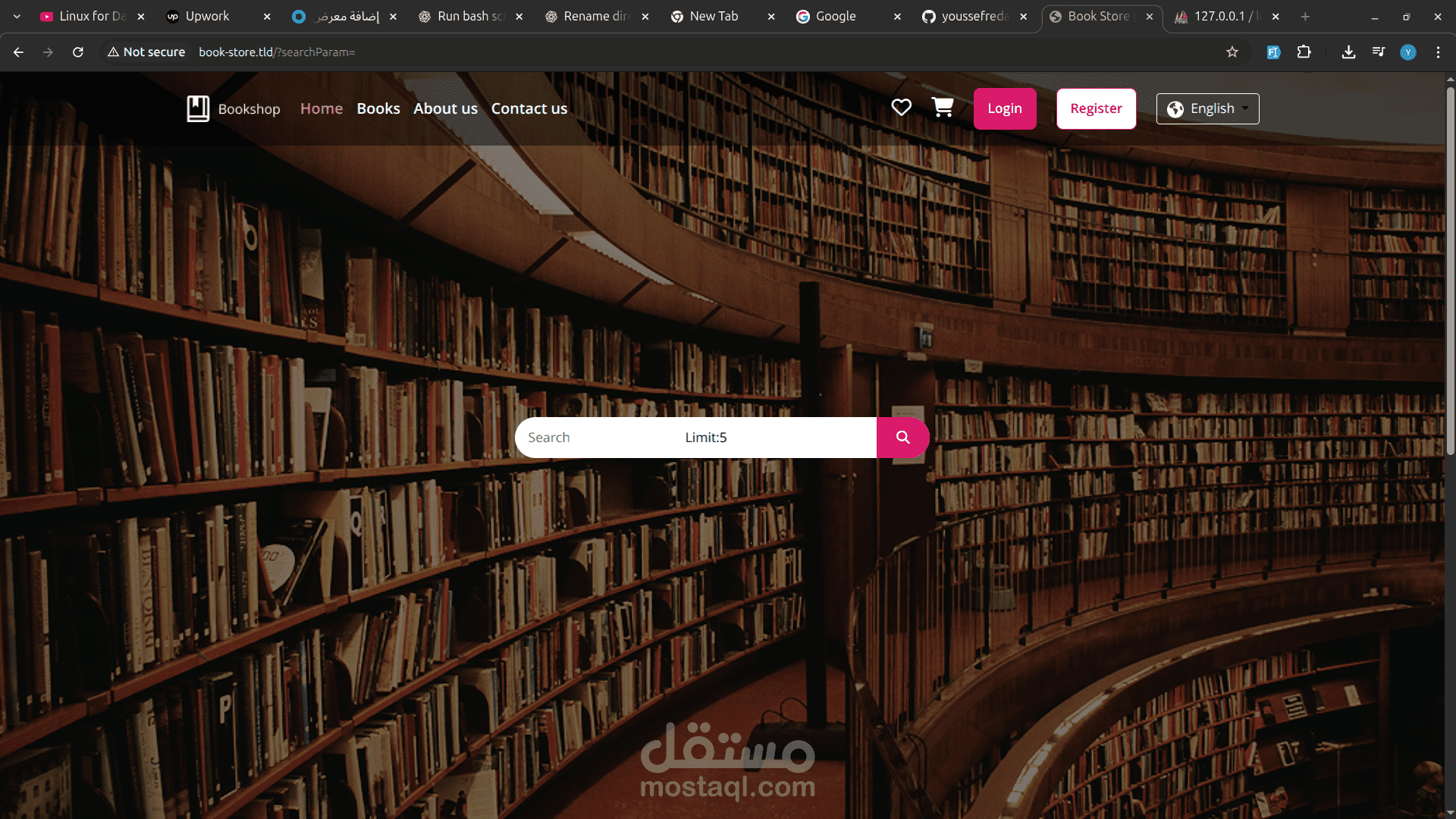 تطوير متجر إلكتروني متكامل لبيع الكتب باستخدام Laravel & Livewire