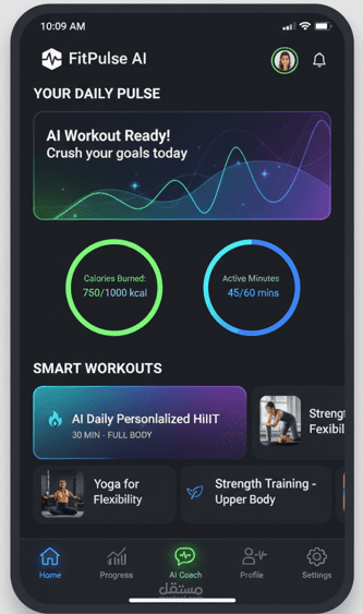 تطبيق مدرب اللياقة البدنية الشخصي المدعوم بالذكاء الاصطناعي