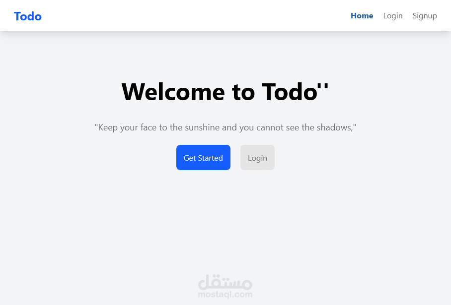 todo list app with a sign form