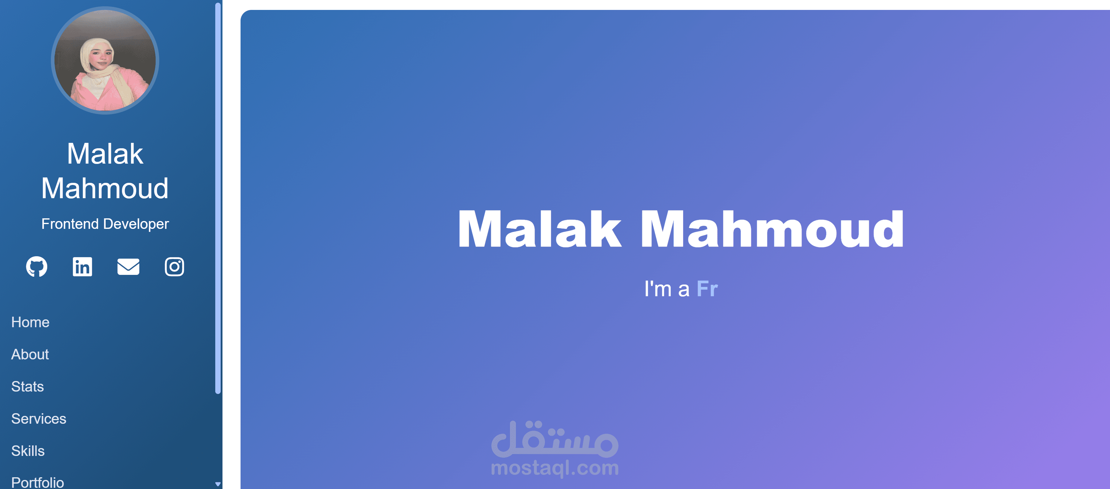 بورتفوليو مطورة واجهات أمامية