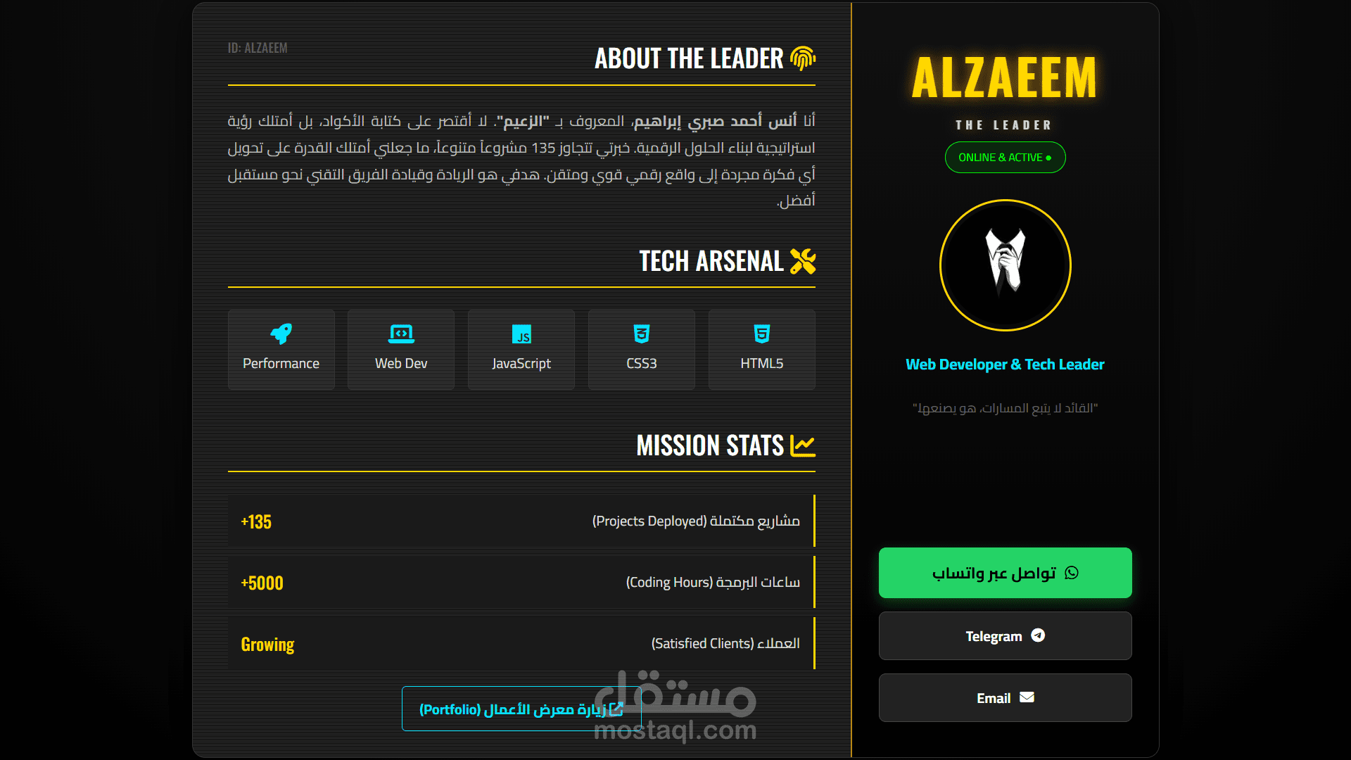 ABOUT THE LEADER | عن الزعيم