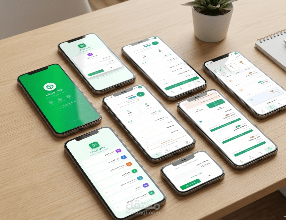 تصميم تطبيق متقدم لإدارة العمليات والطلبات متعدد الأدوار (UI/UX)