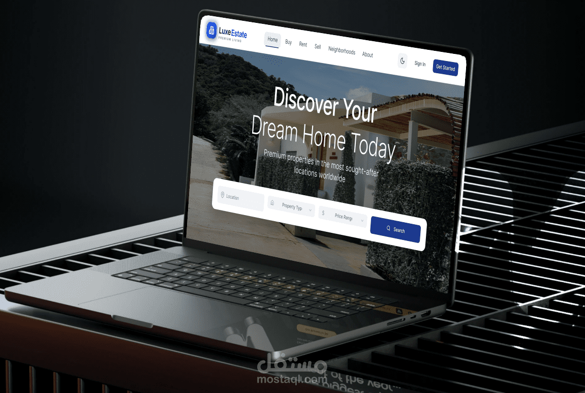 منصة LuxeEstate العقارية – تصميم وتطوير موقع احترافي