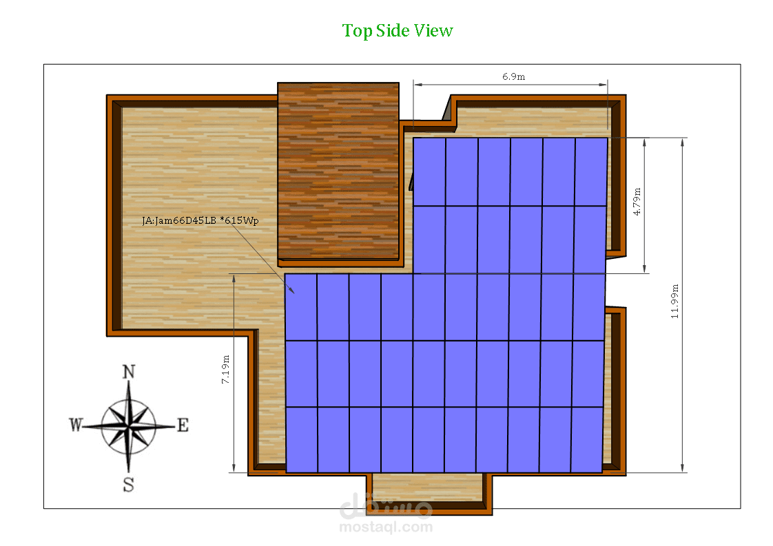 تصميم ثلاثي الأبعاد لفيلا مزودة بألواح طاقة شمسية باستخدام SketchUp