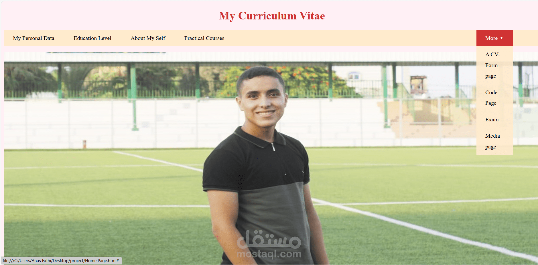 تصميم سيرة ذاتية (CV) إلكترونية احترافية ومميزة بلغة HTML وCSS وJavaScript