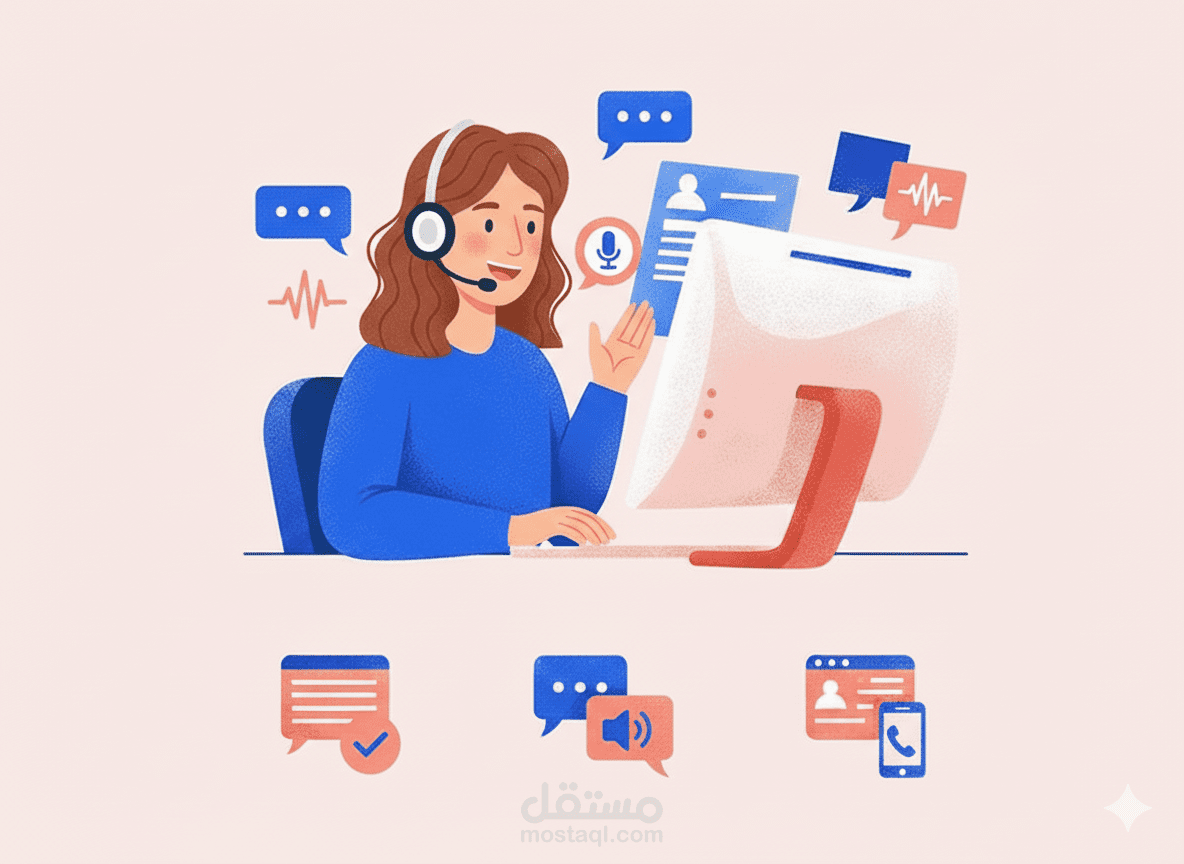 خدمة الدعم الفني والرد على استفسارات عبر الدردشة