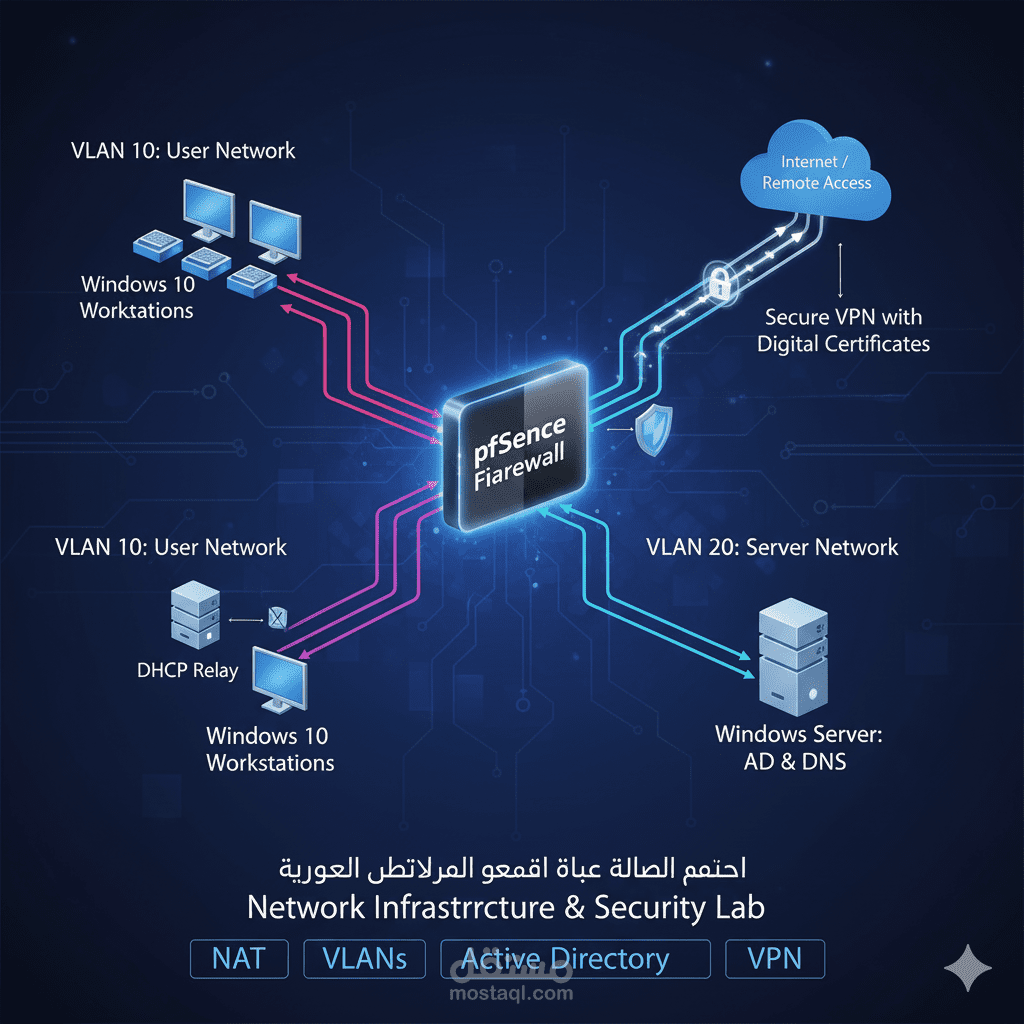 معمل البنية التحتية الأمنية للشبكات (Network Infrastructure & Security Lab)