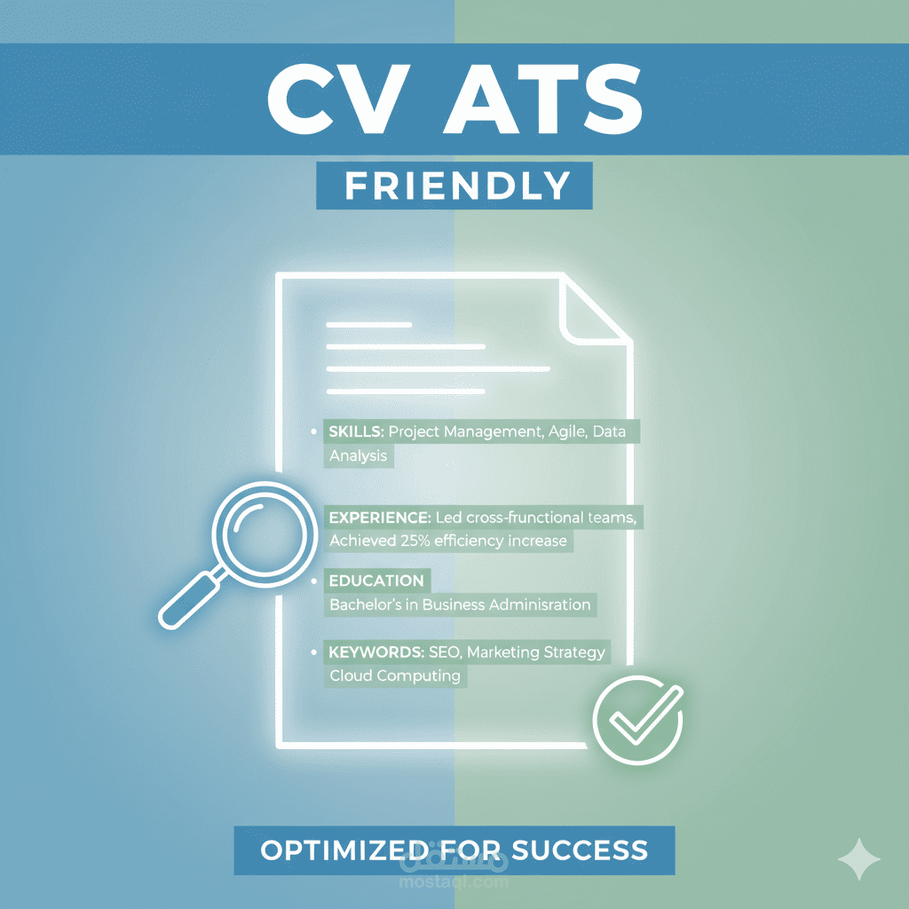 تصميم سيرة ذاتية احترافية متوافقة مع أنظمة ATS