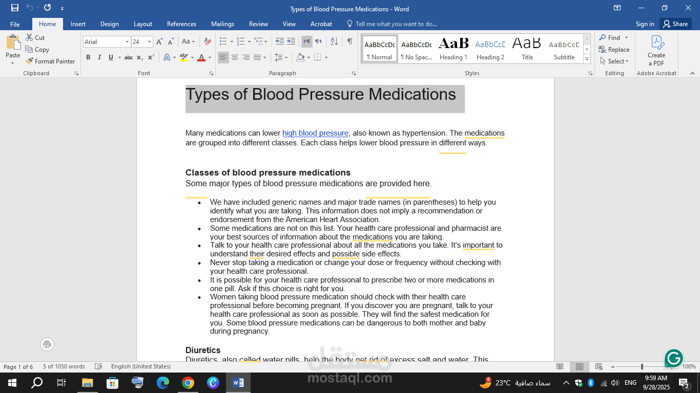 Types of Blood Pressure Medications